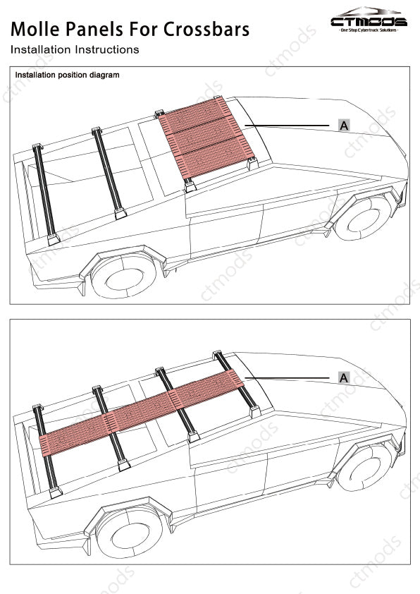 Tesla Cybertruck Molle Panels for Crossbars & Roof Racks (3pcs) CTmods®