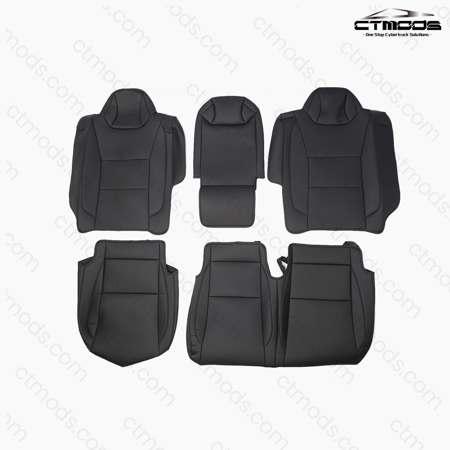 Seat Covers NAPPA Leather Full Coverage Seat Protector (Black/White) Cybertruck CTmods