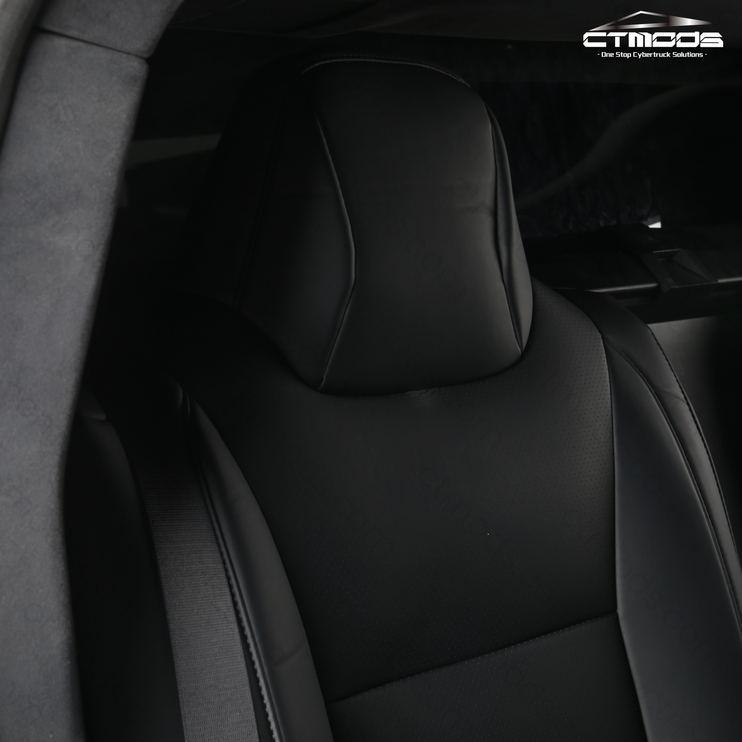 Seat Covers NAPPA Leather Full Coverage Seat Protector (Black/White) Cybertruck CTmods