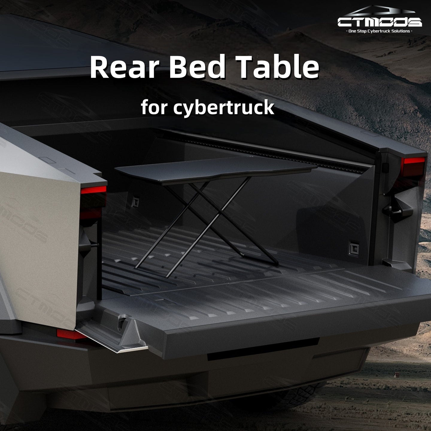 Tesla Cybertruck Accessories Cybertruck Rear Bed Table Rear Trunk Foldable Camping Table Camping Table Desk Travel Folding Table Trunk Storage Desk CTmods®