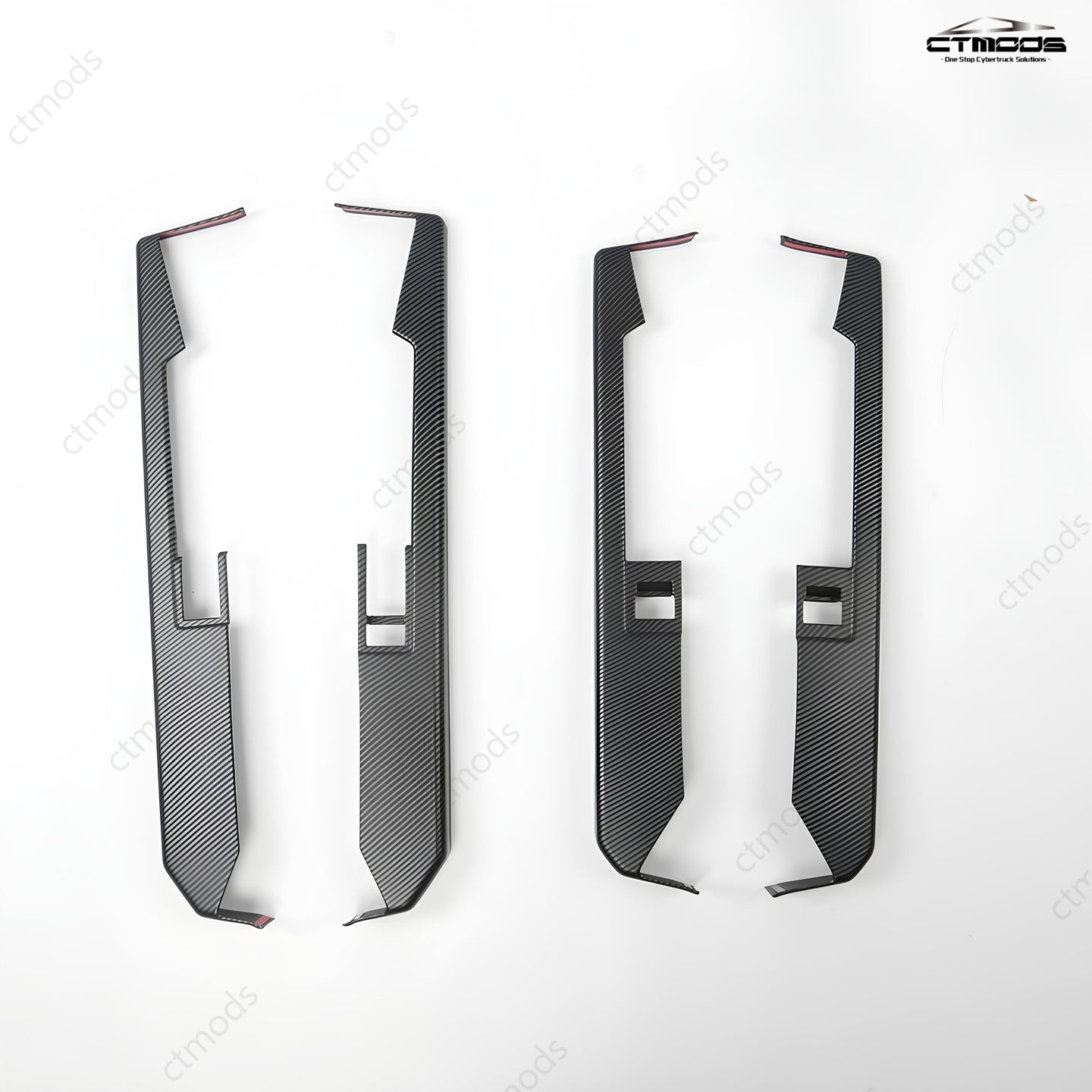 Cybertruck Front & Rear Door Armrest Overlay Panel Cover Fully Coverage CTmods® (Carbon Fiber Pattern ABS)