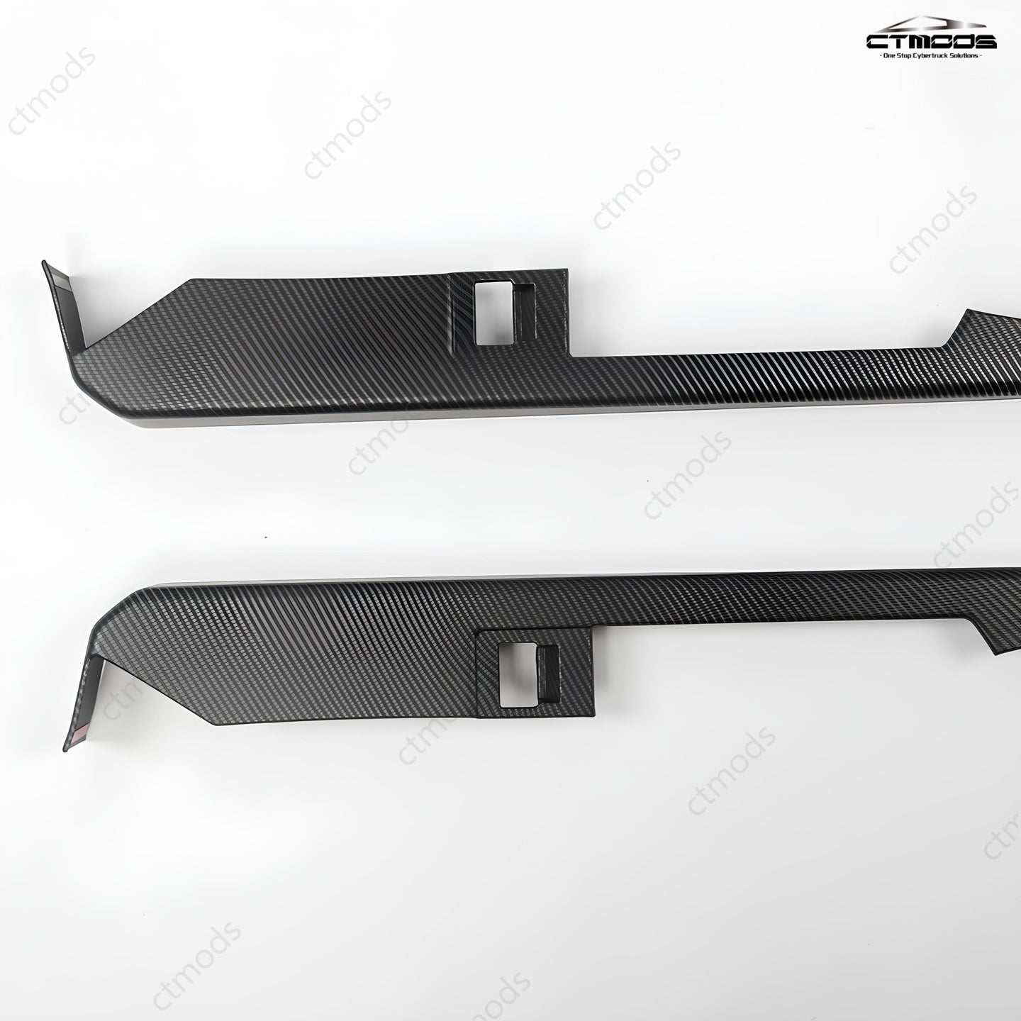 Cybertruck Front & Rear Door Armrest Overlay Panel Cover Fully Coverage CTmods® (Carbon Fiber Pattern ABS)