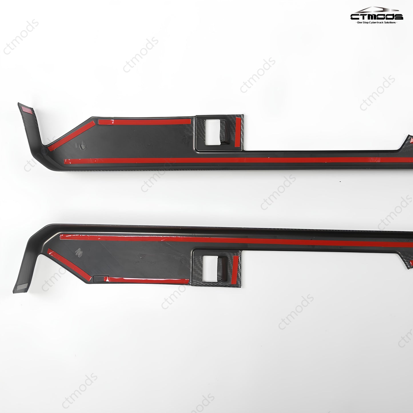 Cybertruck Front & Rear Door Armrest Overlay Panel Cover Fully Coverage CTmods® (Carbon Fiber Pattern ABS)