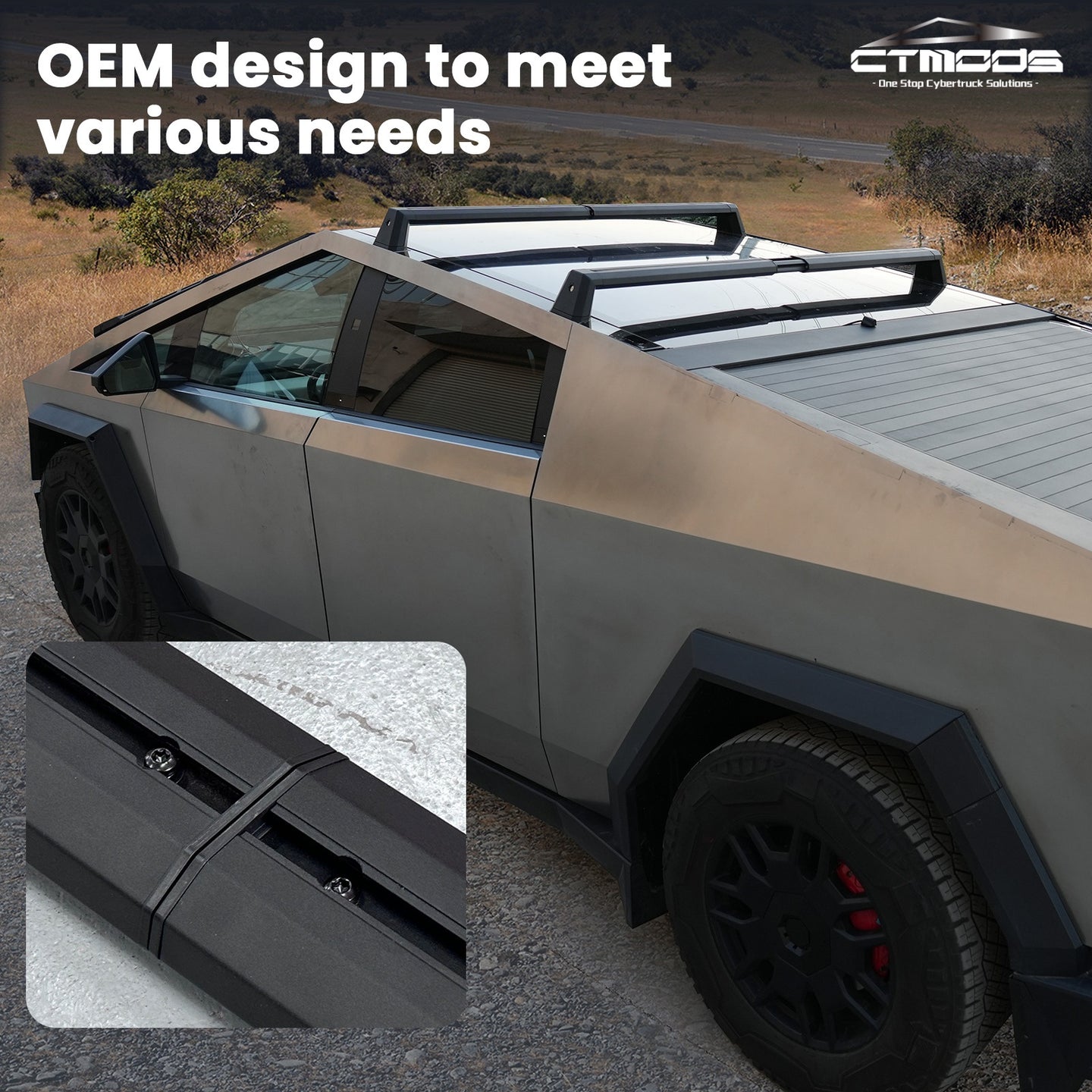 Tesla Cybertruck Roof Rack Crossbars Cargo Carriers Cybertruck Crossbars OEM Car Roof Storage Ctmods®