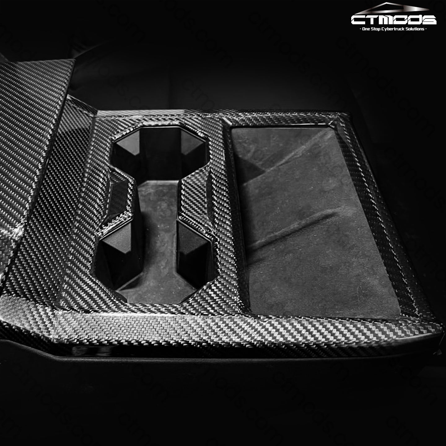 Cybertruck Real Carbon Fiber Armrest Box Cover Center Console