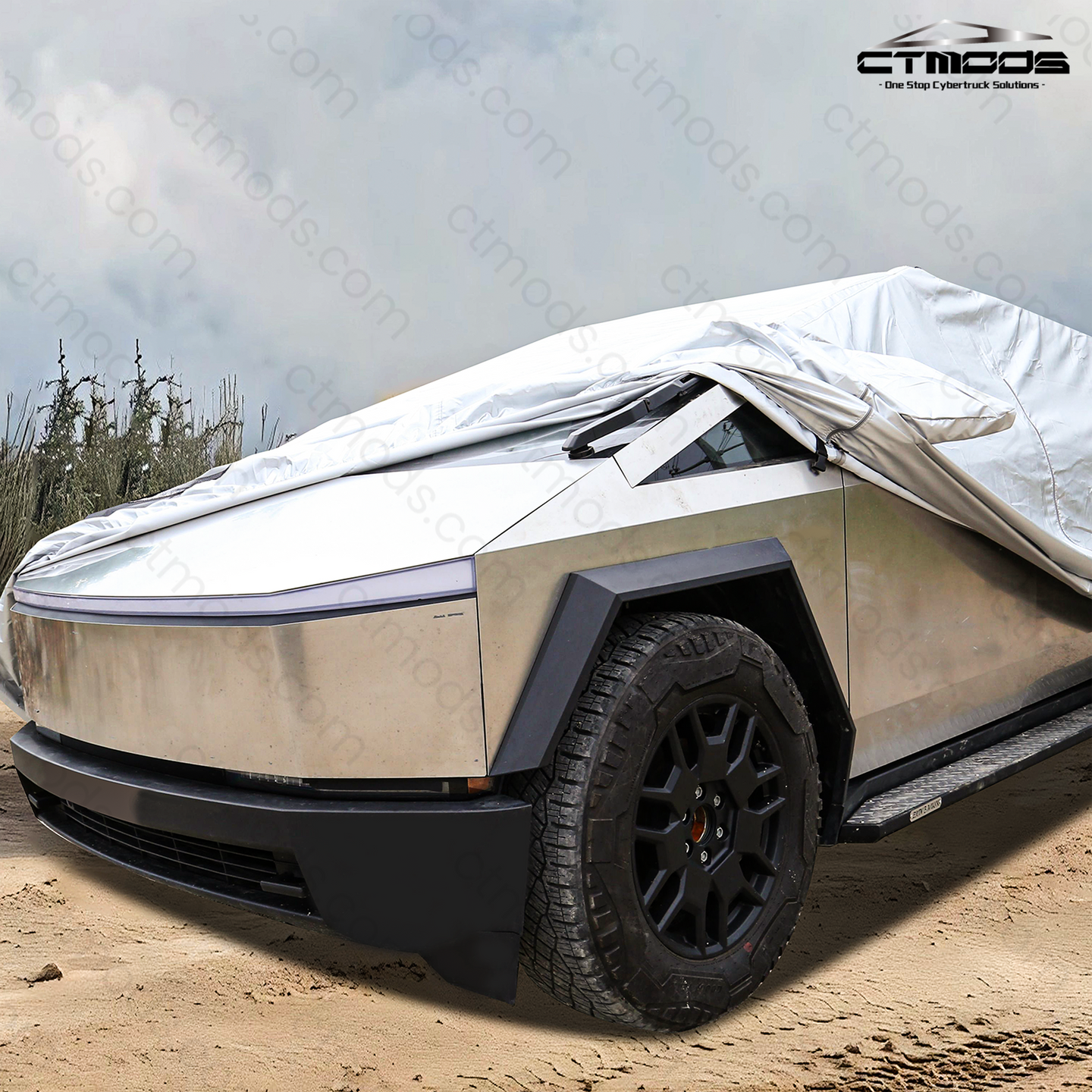 Tesla Cybertruck Accessories All Weather Car Covers Waterproof Car Cover with Zipper Door Windproof Band All-Season Protection CTmods®