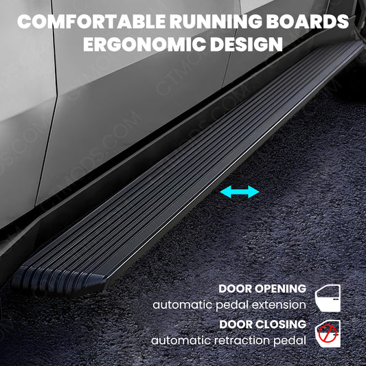 Tesla Cybertruck Accessories Obsidian Deployable Electric Running Boards Side Steps CTmods®