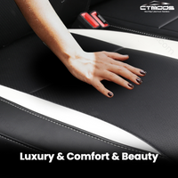 Seat Covers NAPPA Leather Full Coverage Seat Protector (Black/White) Cybertruck CTmods