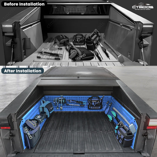 Cybertruck Trunk Cargo Bed Inner Side Molle Panels Rack System CTmods®